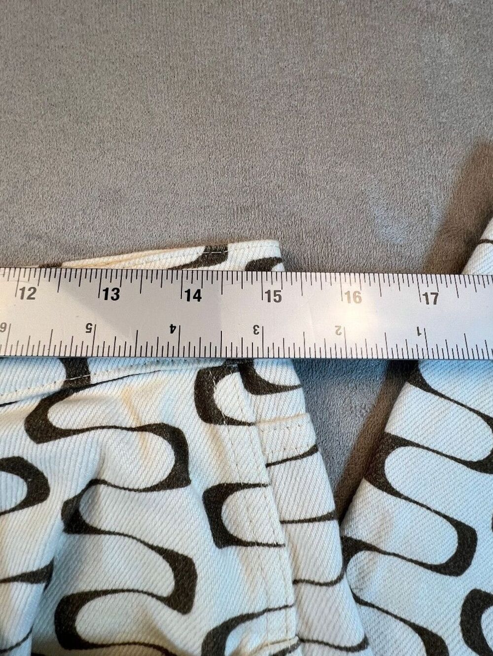 Reformation Mod High Rise Straight Jeans 28 Frequency Print Brown Ivory Organic - Picture 7 of 10